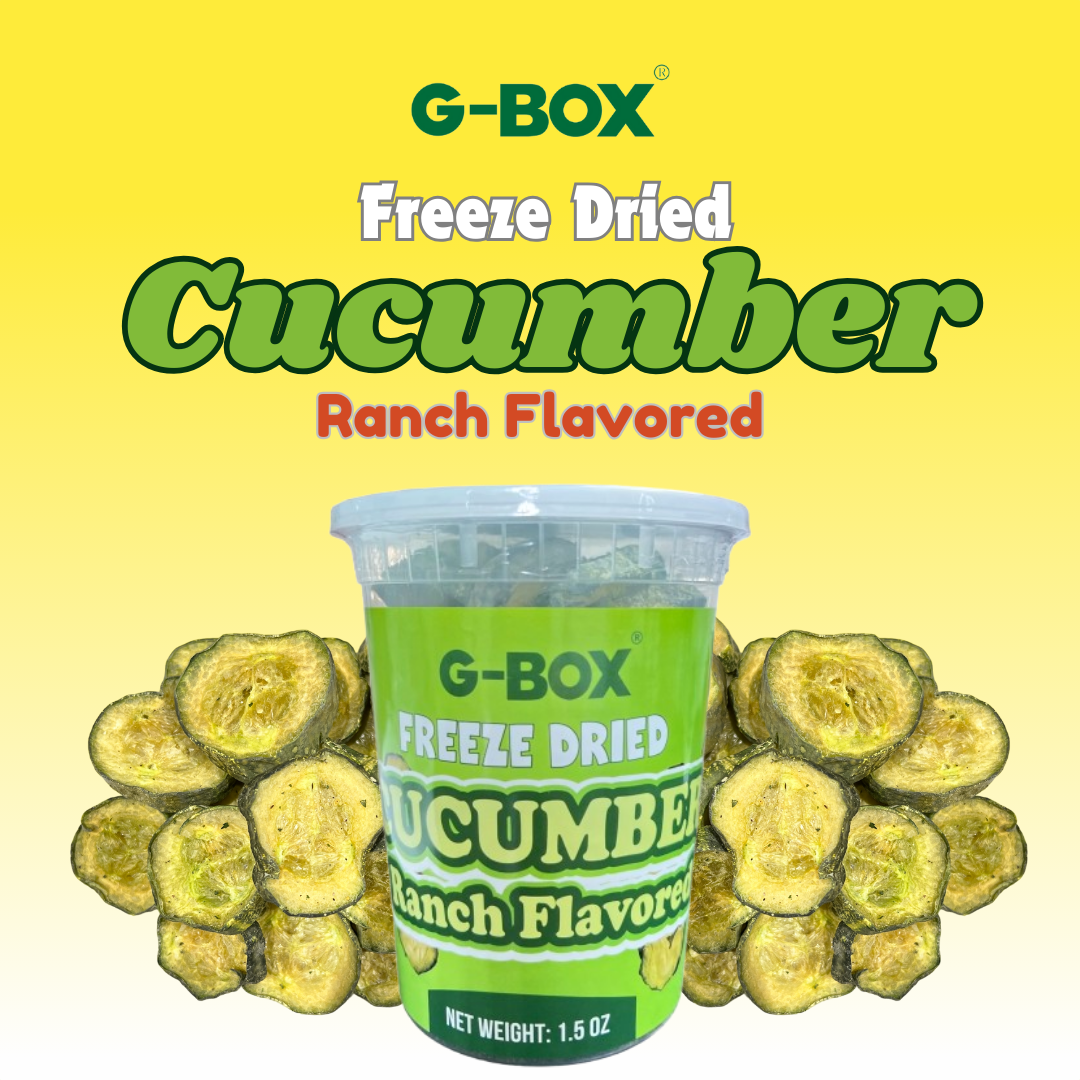 G-BOX Freeze Dried Cucumbers, Freeze Dried Veggies & Ranch Snack - Healthy Freeze Dried Food, Veggie Chips, Ideal Emergency Food, TikTok Trend Item