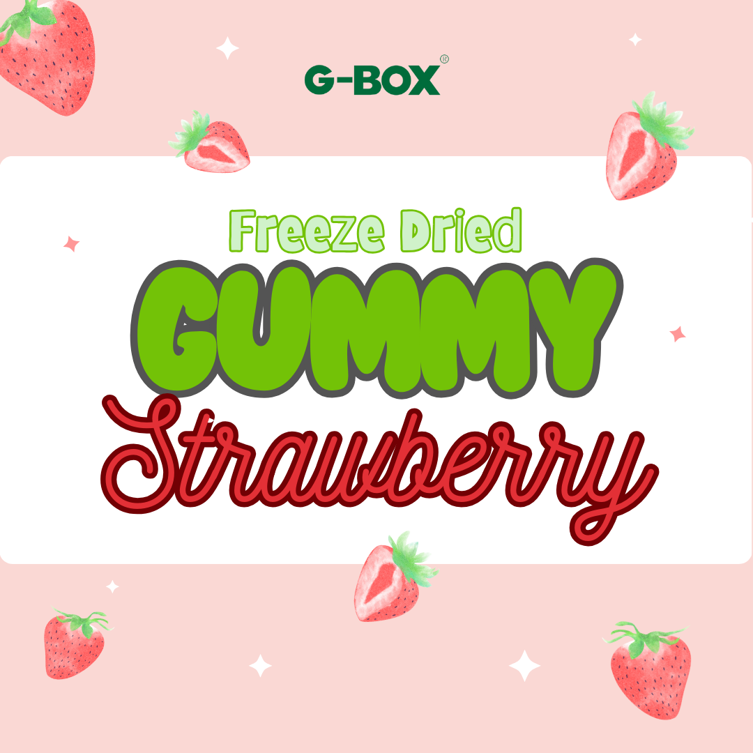 G-BOX 4 OZ Freeze Dried Strawberry Gummies, TikTok Trend Items, Freeze Dried Candy, Freeze Dried Strawberries, Air-tight Sealed in a Deli Container