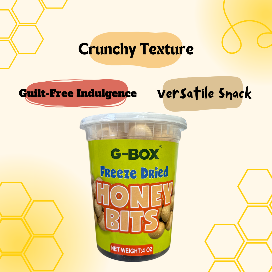 G-BOX Freeze Dried Bit O Honey, 4 OZ, Crunchy Honey & Almond Candy, TikTok Trend Items Featuring Old School Candy Vibes- Perfect for Fans of Freeze DriedCandies, Air-tight Sealed in a Deli Container