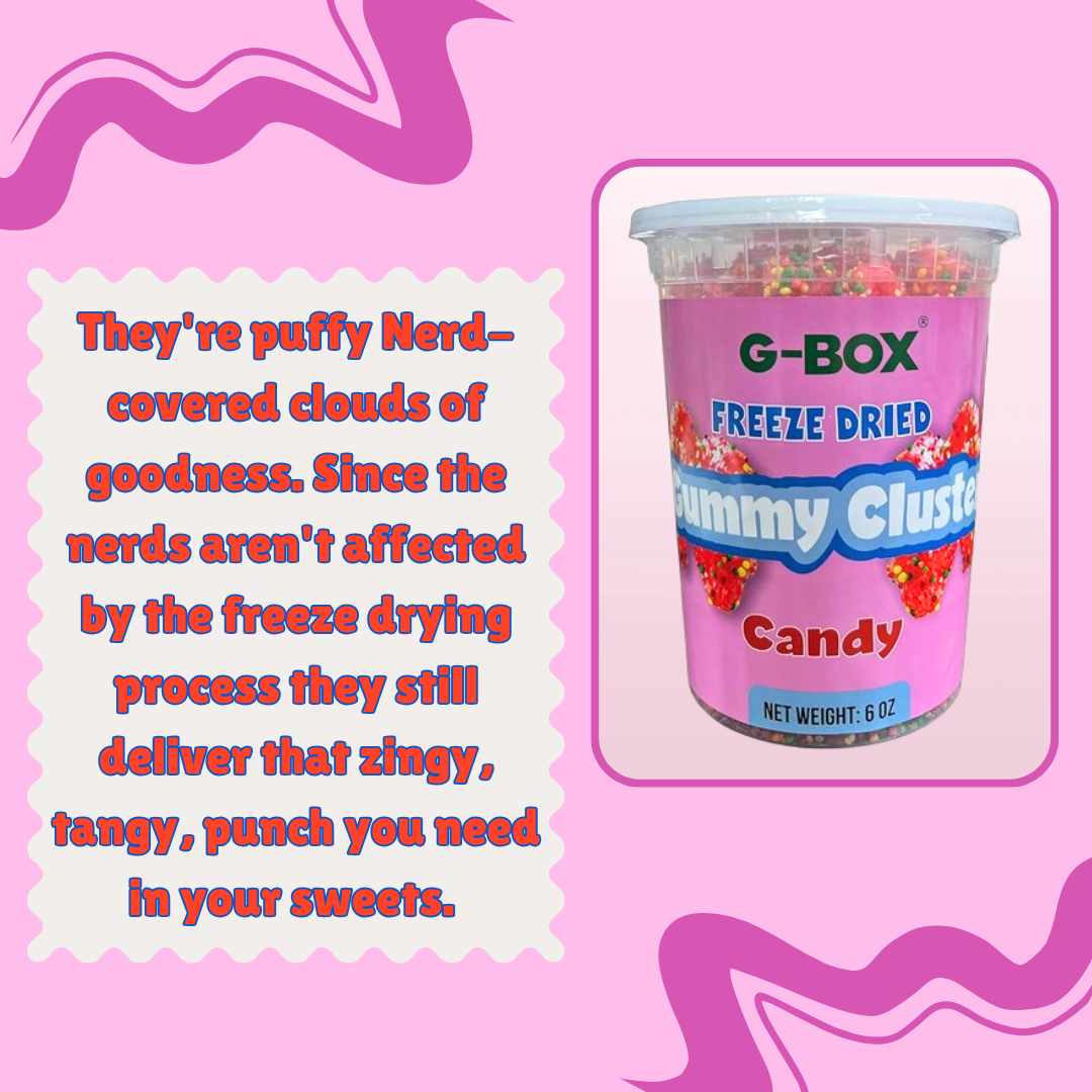 G-BOX Freeze Dried Gummy Cluster Candy in Air-tight Sealed Container