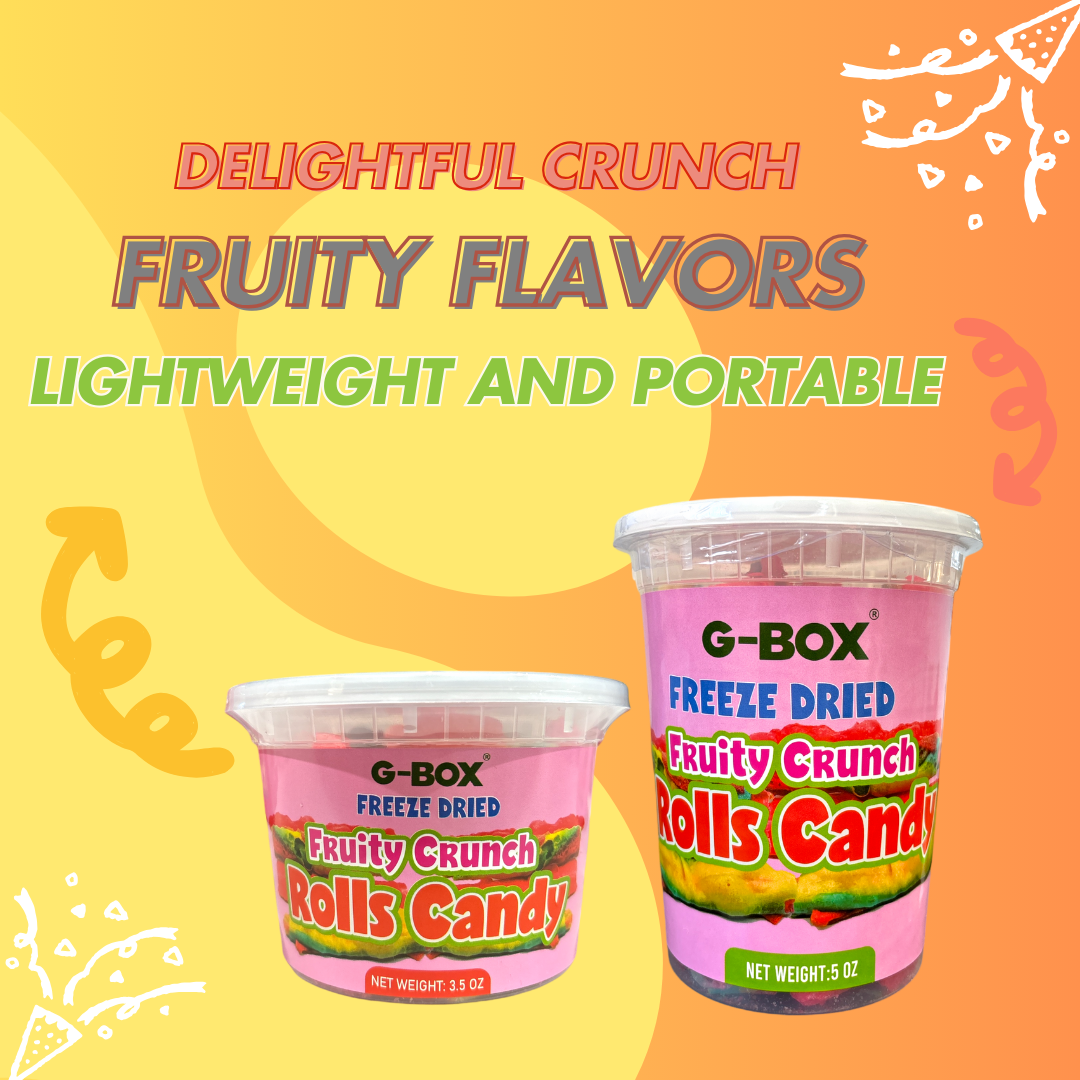 G-BOX FREEZE DRIED FRUITY CRUNCH ROLLS CANDY