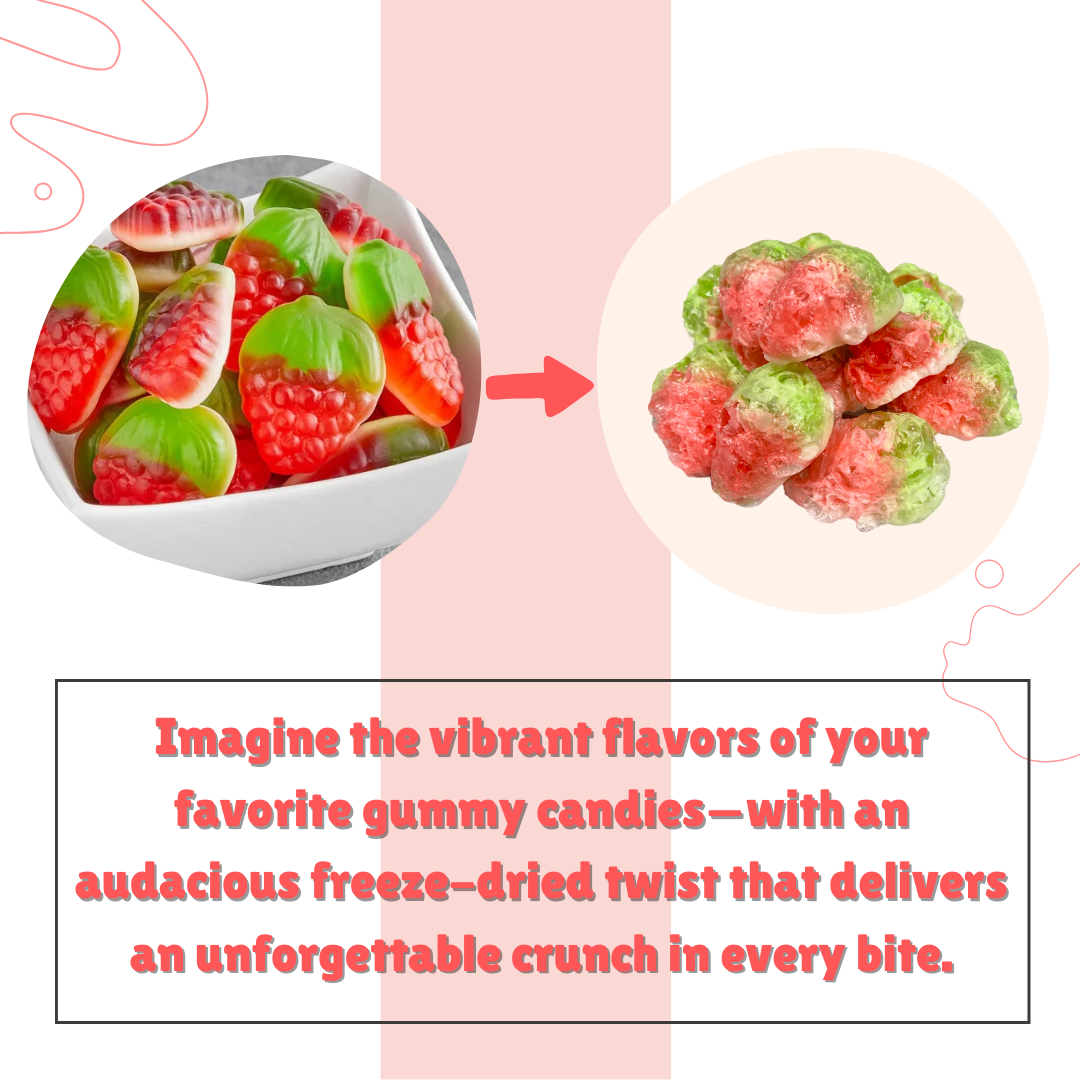 G-BOX 4 OZ Freeze Dried Strawberry Gummies, TikTok Trend Items, Freeze Dried Candy, Freeze Dried Strawberries, Air-tight Sealed in a Deli Container