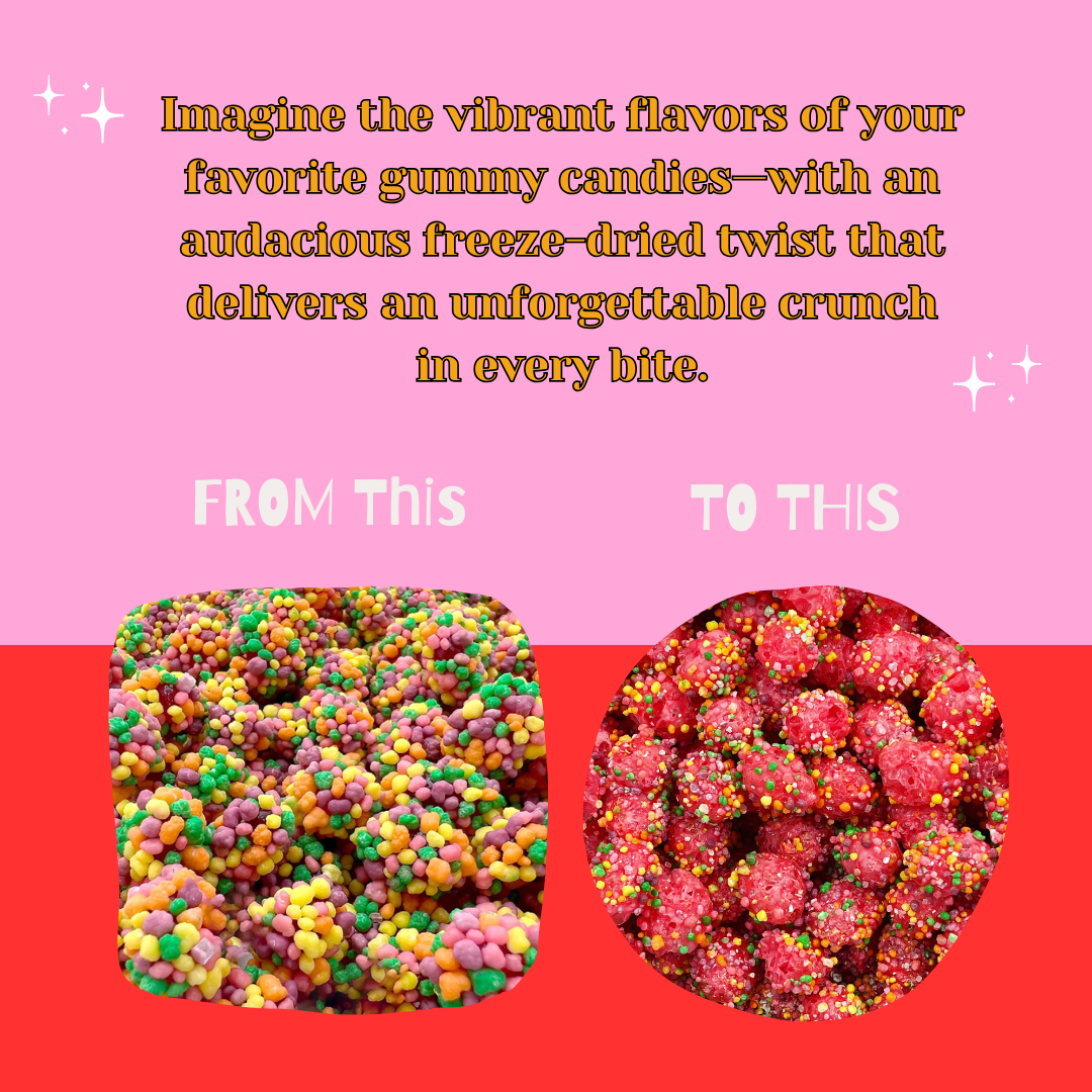 G-BOX Freeze Dried Gummy Cluster Candy in Air-tight Sealed Container