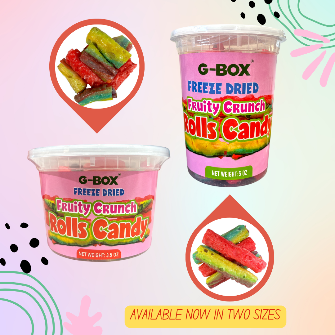 G-BOX FREEZE DRIED FRUITY CRUNCH ROLLS CANDY