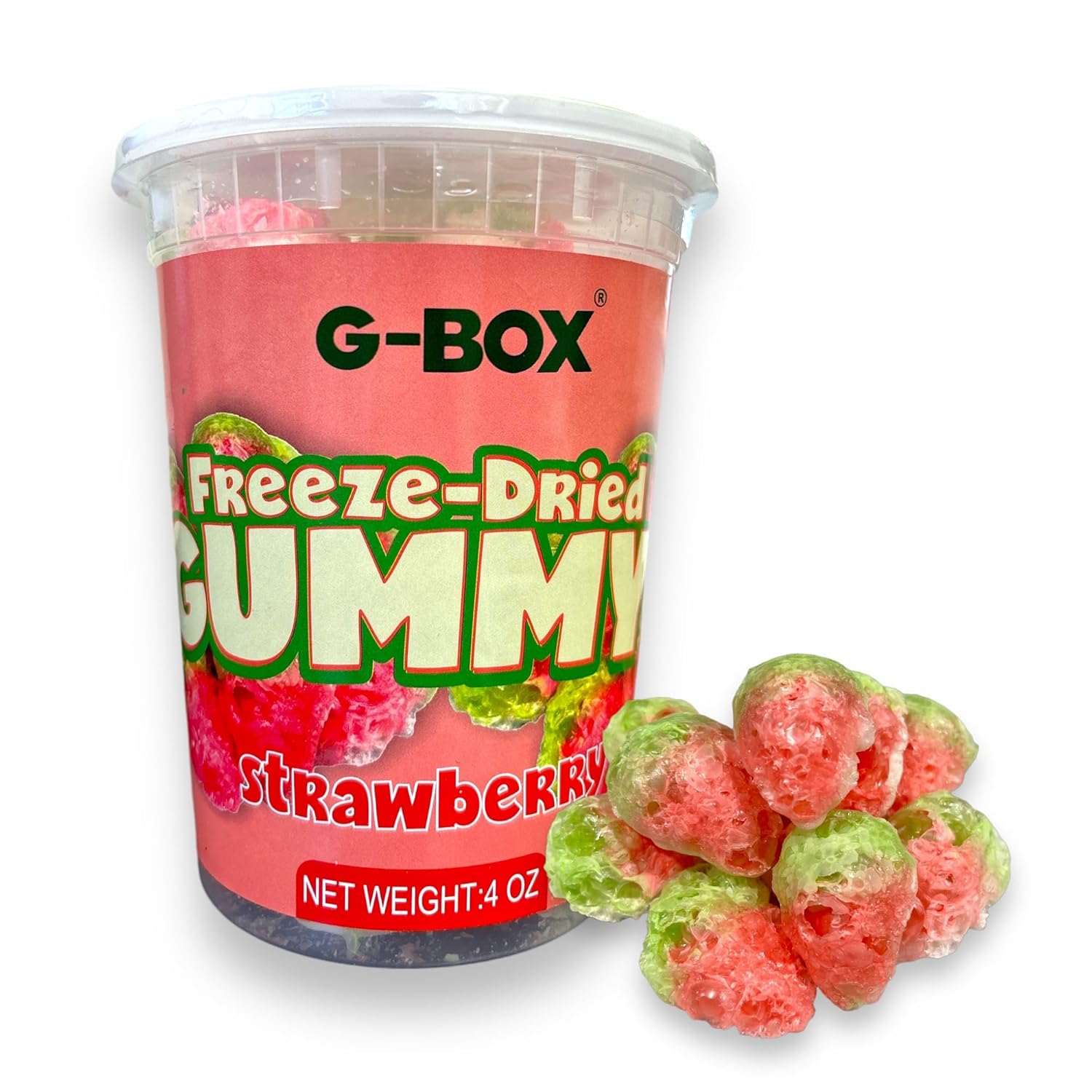 G-BOX FREEZE DRIED STRAWBERRY GUMMIES G-Box Freeze Dried Candy G-BOX FREEZE DRIED STRAWBERRY GUMMIES G-Box Freeze Dried Candy