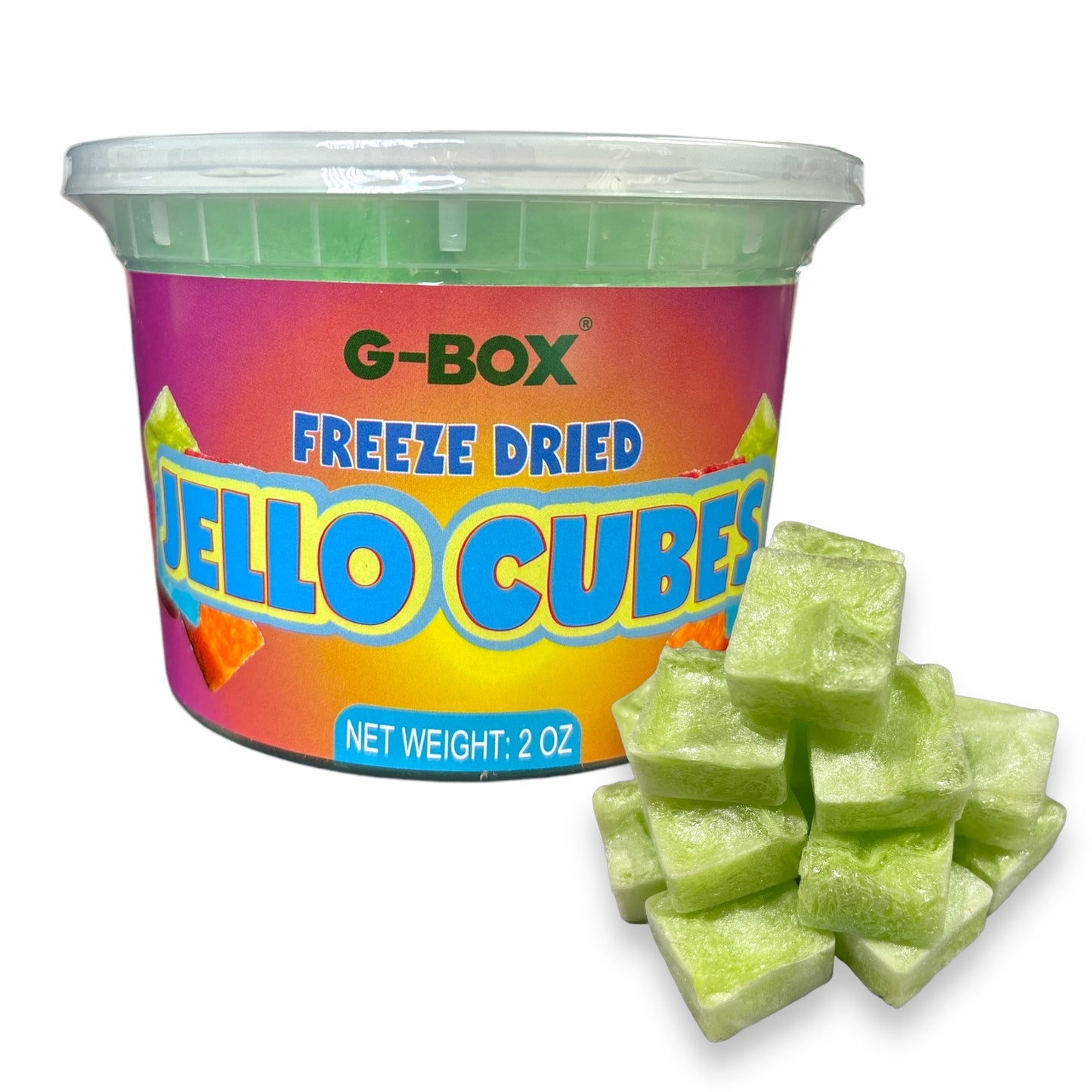 G-Box Freeze Dried Jello Cubes Lime Flavor - USA-Made Freeze-Dried Candy