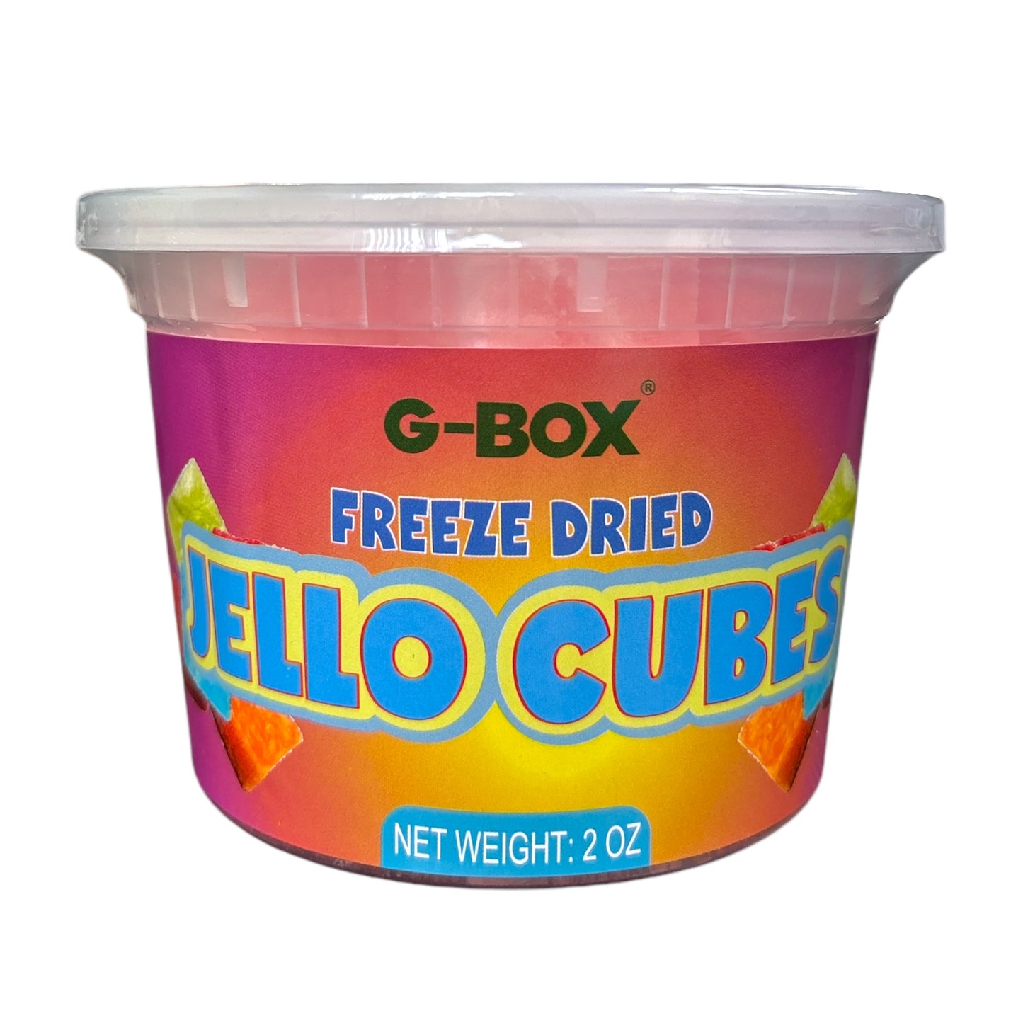 G-Box Freeze Dried Jello Cubes Peach Flavor - USA-Made Freeze-Dried Candy