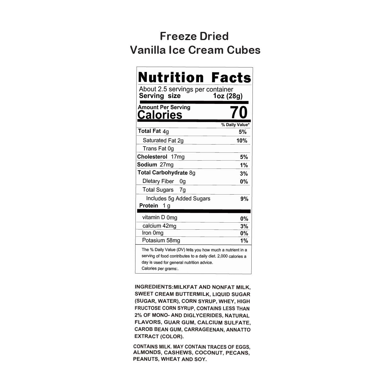 G-BOX FREEZE DRIED ICE CREAM CUBES (VANILLA)