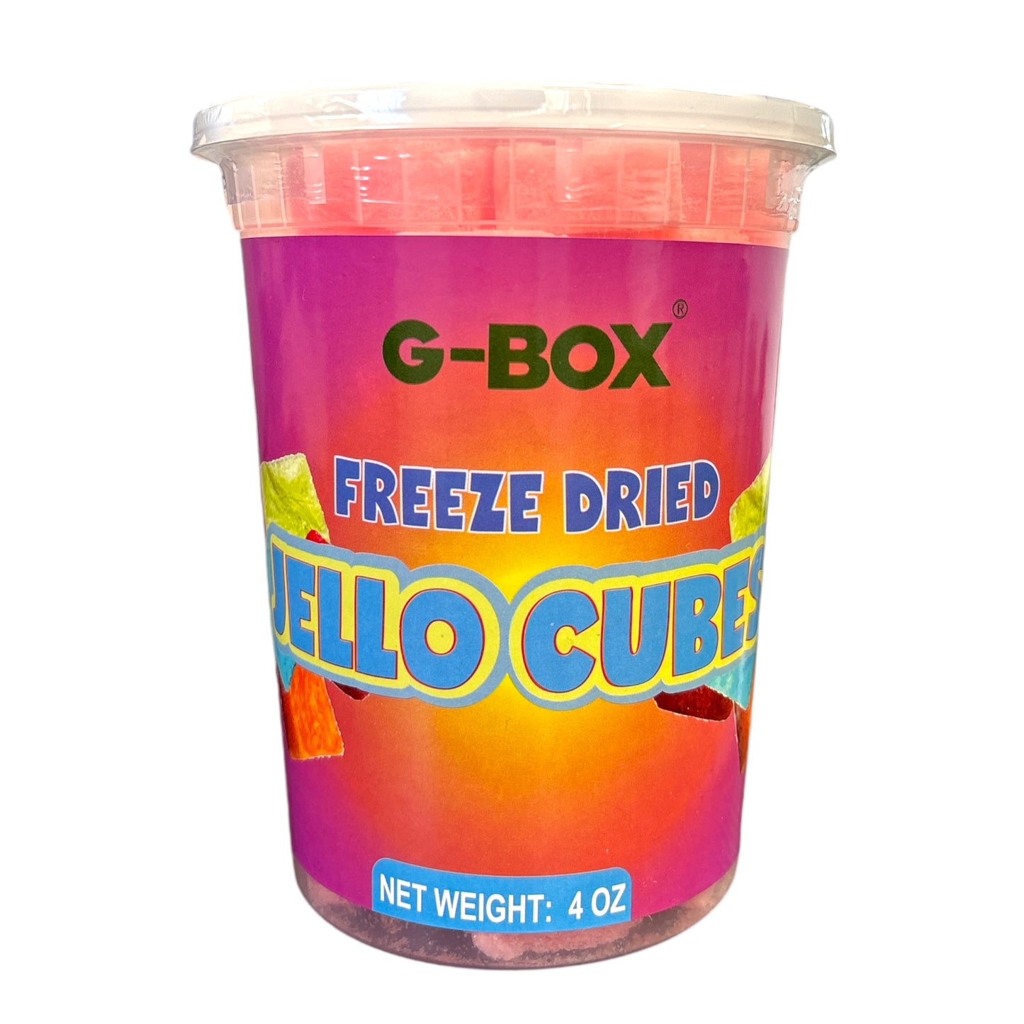 G-Box Freeze Dried Jello Cubes Peach Flavor - USA-Made Freeze-Dried Candy