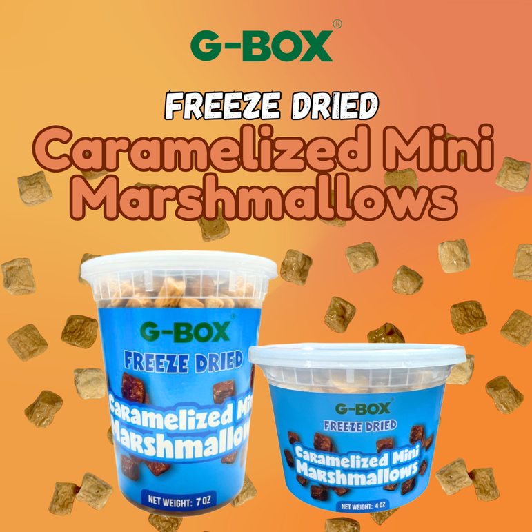 G-BOX FREEZE DRIED CARAMELIZED MINI MARSHMALLOWS