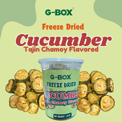 G-BOX Freeze Dried Cucumbers, Freeze Dried Veggies & Tajin Chamoy Snack - Healthy Freeze Dried Food, Veggie Chips, Ideal Emergency Food, TikTok Trend Item