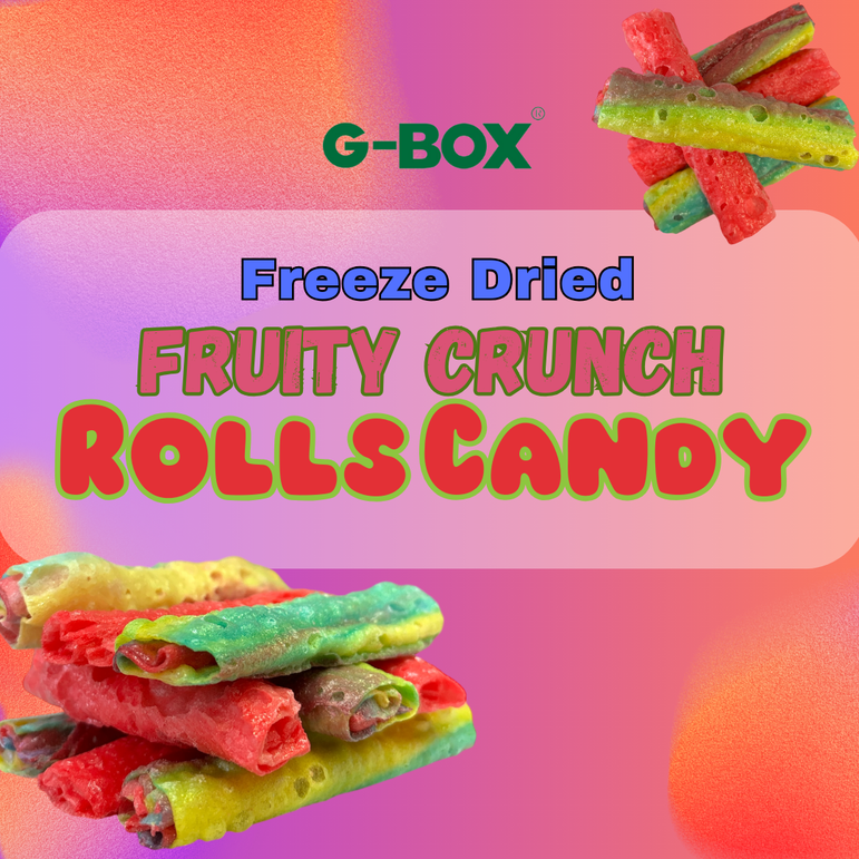 G-BOX FREEZE DRIED FRUITY CRUNCH ROLLS CANDY