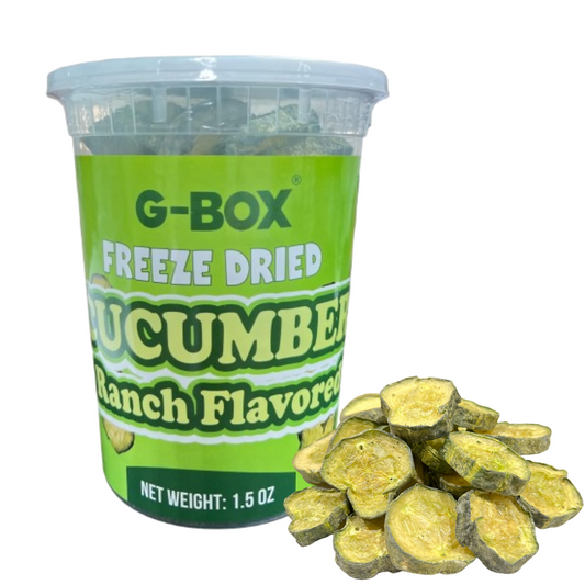 G-BOX Freeze Dried Cucumbers, Freeze Dried Veggies & Ranch Snack - Healthy Freeze Dried Food, Veggie Chips, Ideal Emergency Food, TikTok Trend Item