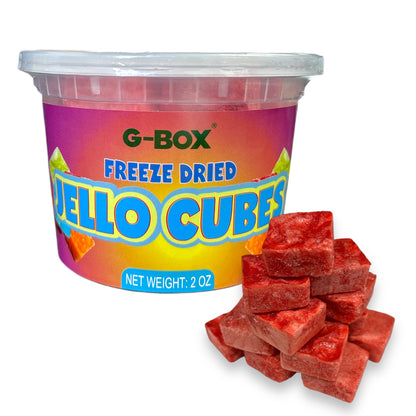 G-Box Freeze Dried Jello Cubes Cherry Flavor - USA-Made Freeze-Dried Candy