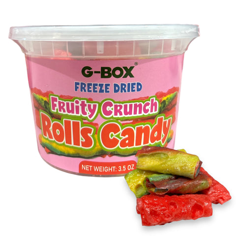 G-BOX FREEZE DRIED FRUITY CRUNCH ROLLS CANDY