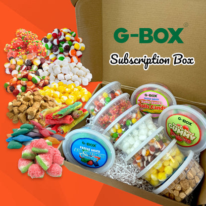 G-BOX Freeze Dried Candy Monthly Subscription Box - 10 Containers + Freebies