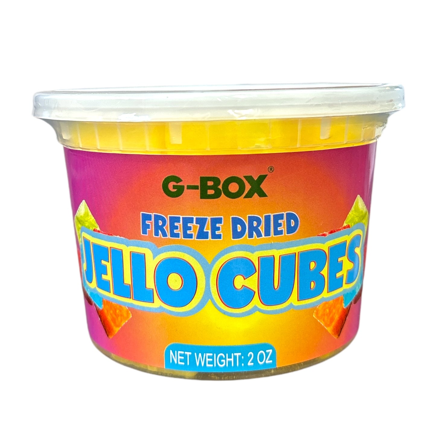 G-Box Freeze Dried Jello Cubes Lemon Flavor - USA-Made Freeze-Dried Candy