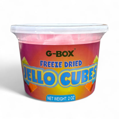 G-Box Freeze Dried Jello Cubes Pink Strawberry Flavor - USA-Made Freeze-Dried Candy