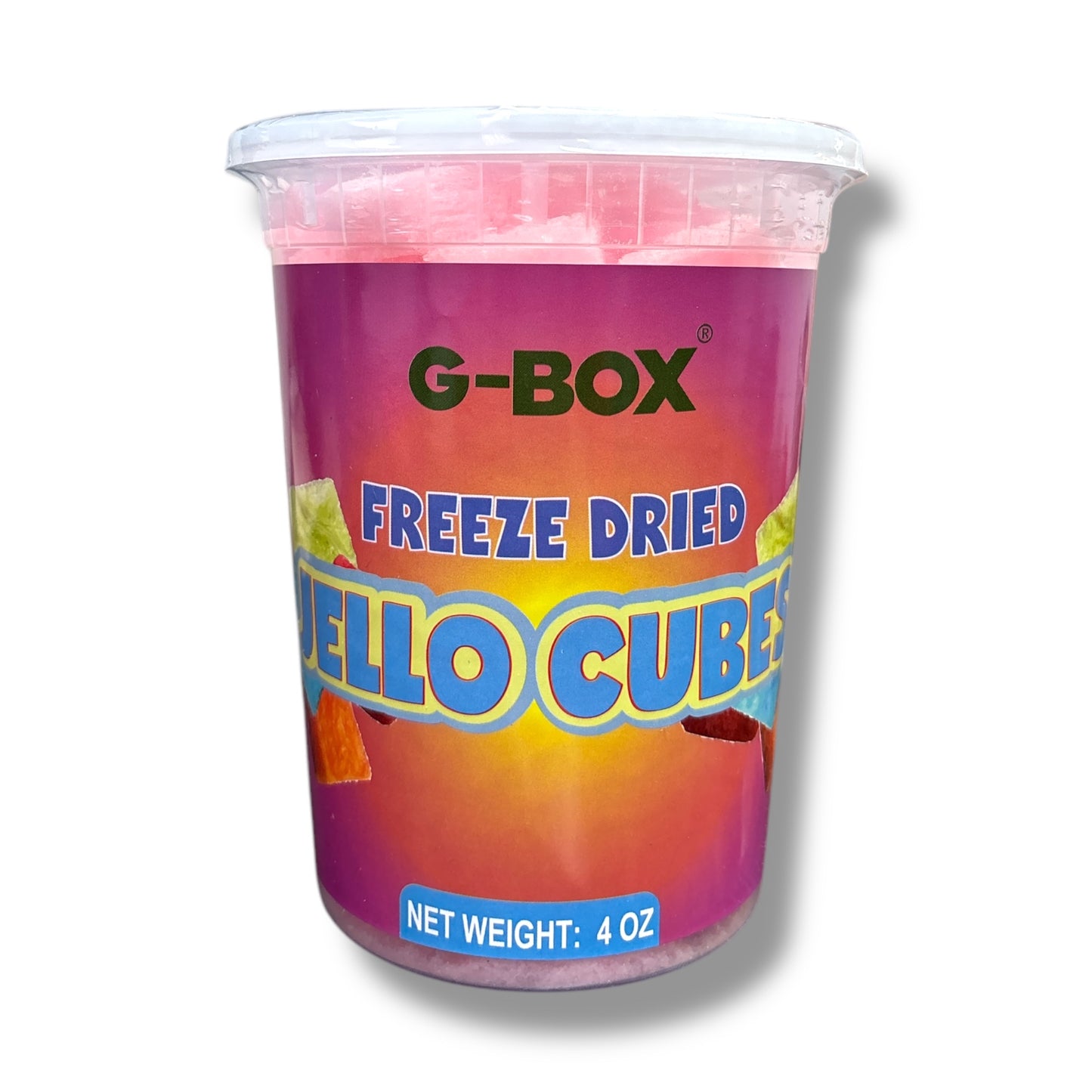 G-Box Freeze Dried Jello Cubes Pink Strawberry Flavor - USA-Made Freeze-Dried Candy