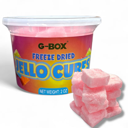 G-Box Freeze Dried Jello Cubes Pink Strawberry Flavor - USA-Made Freeze-Dried Candy