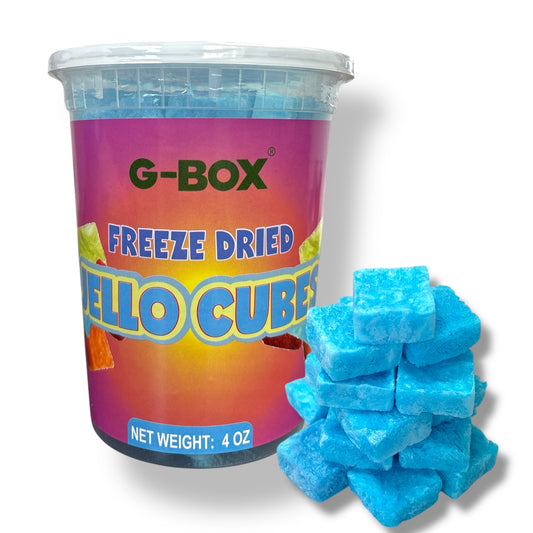 G-Box Freeze Dried Jello Cubes Blueberry Flavor - USA-Made Freeze-Dried Candy