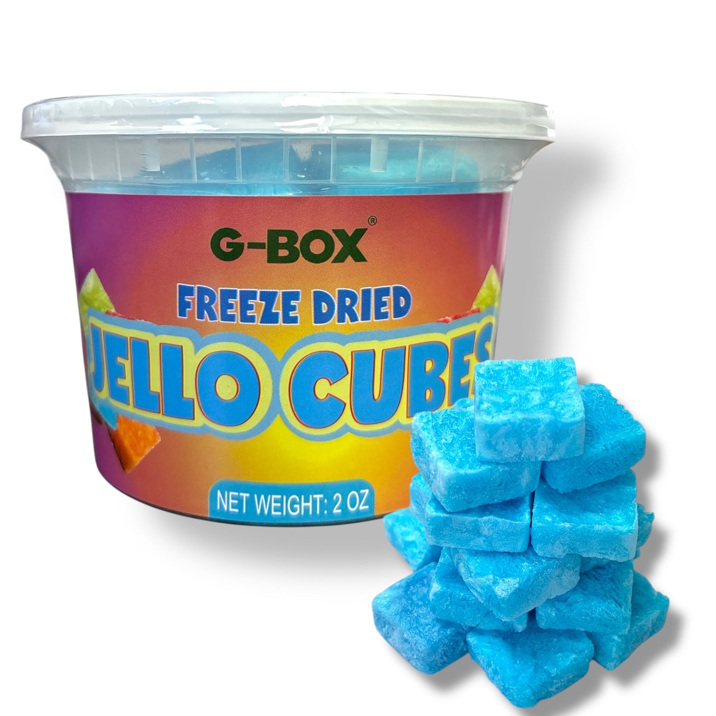 G-Box Freeze Dried Jello Cubes Blueberry Flavor - USA-Made Freeze-Dried Candy