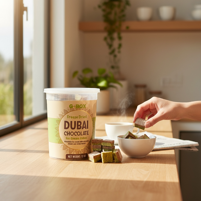 G-BOX FREEZE DRIED DUBAI CHOCOLATE ICE CREAM CUBES