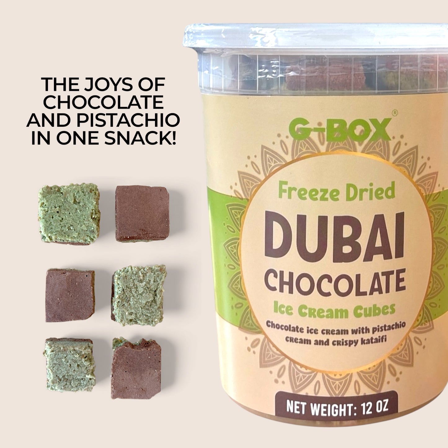 G-BOX FREEZE DRIED DUBAI CHOCOLATE ICE CREAM CUBES