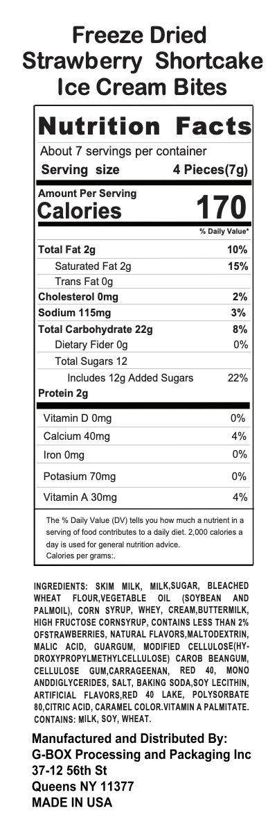 G-BOX FREEZE DRIED STRAWBERRY SHORTCAKE ICE CREAM BITES