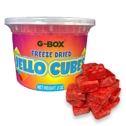 G-Box Freeze Dried Jello Cubes Strawberry Flavor - USA-Made Freeze-Dried Candy