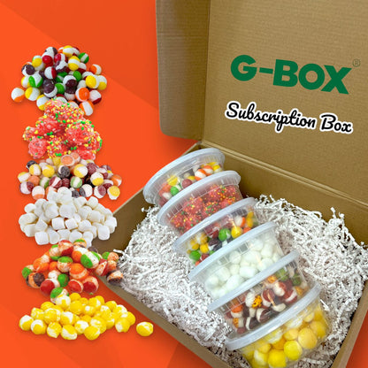 G-BOX Freeze Dried Candy Monthly Subscription Box - 10 Containers + Freebies