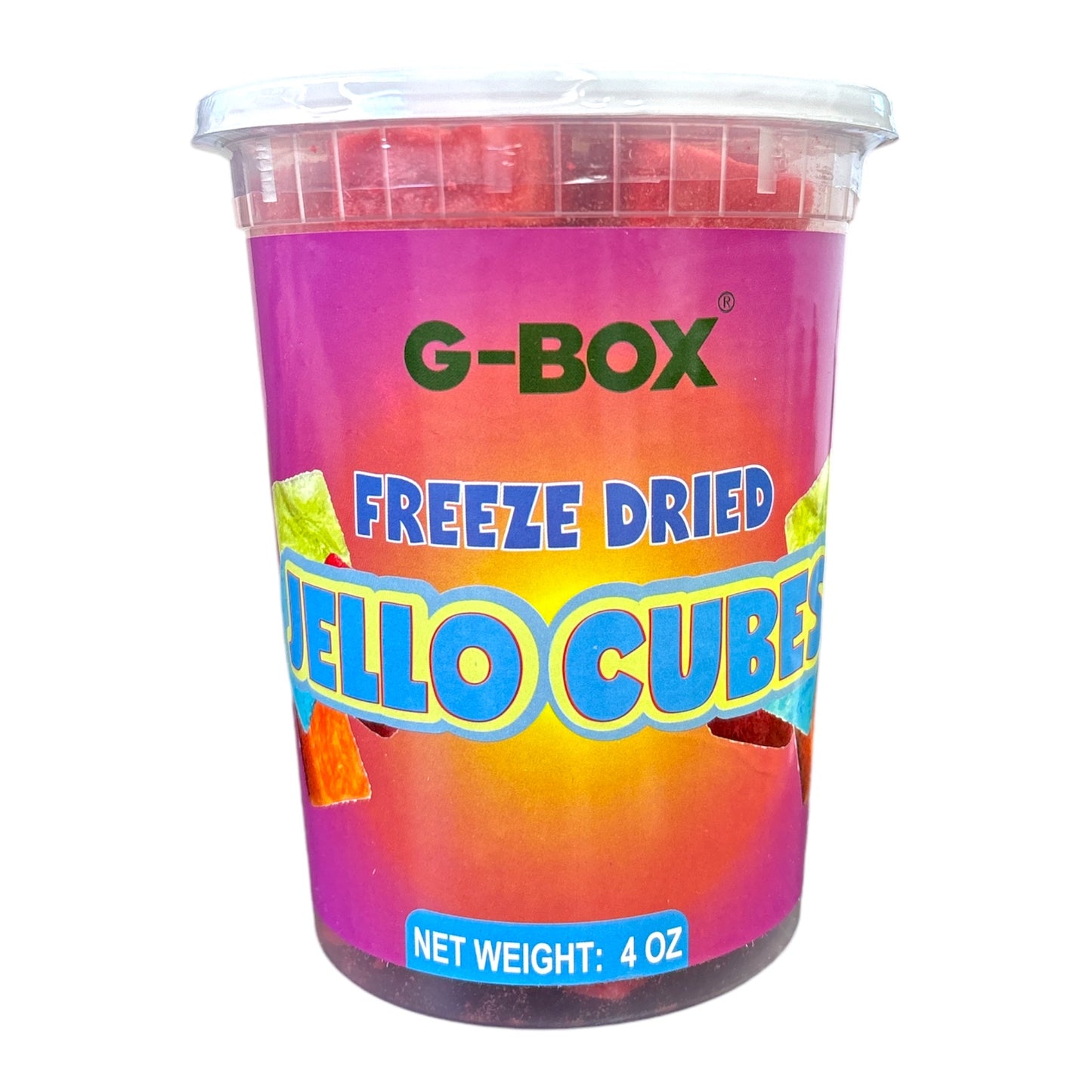 G-Box Freeze Dried Jello Cubes Cherry Flavor - USA-Made Freeze-Dried Candy