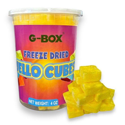 G-Box Freeze Dried Jello Cubes Lemon Flavor - USA-Made Freeze-Dried Candy