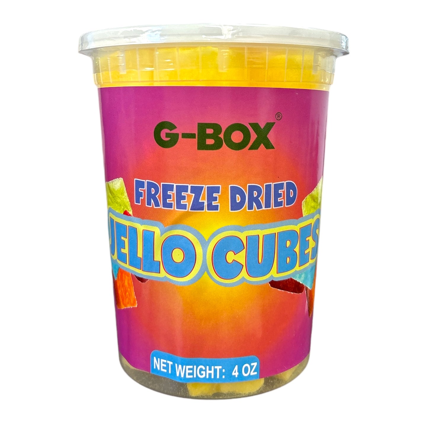 G-Box Freeze Dried Jello Cubes Lemon Flavor - USA-Made Freeze-Dried Candy