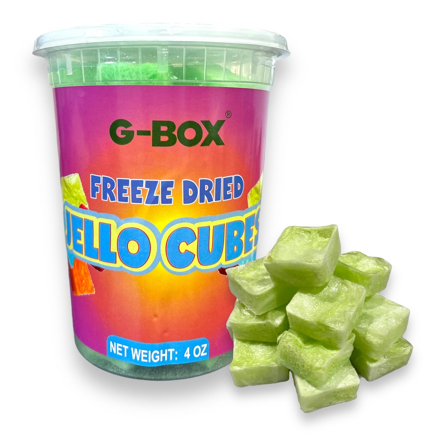 G-Box Freeze Dried Jello Cubes Orange Flavor - USA-Made Freeze-Dried Candy