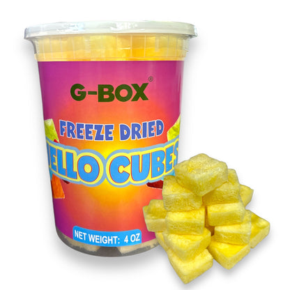 G-Box Freeze Dried Jello Cubes Pineapple Flavor - USA-Made Freeze-Dried Candy