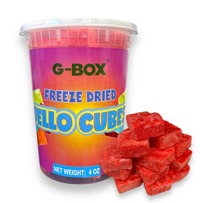 G-Box Freeze Dried Jello Cubes Strawberry Flavor - USA-Made Freeze-Dried Candy