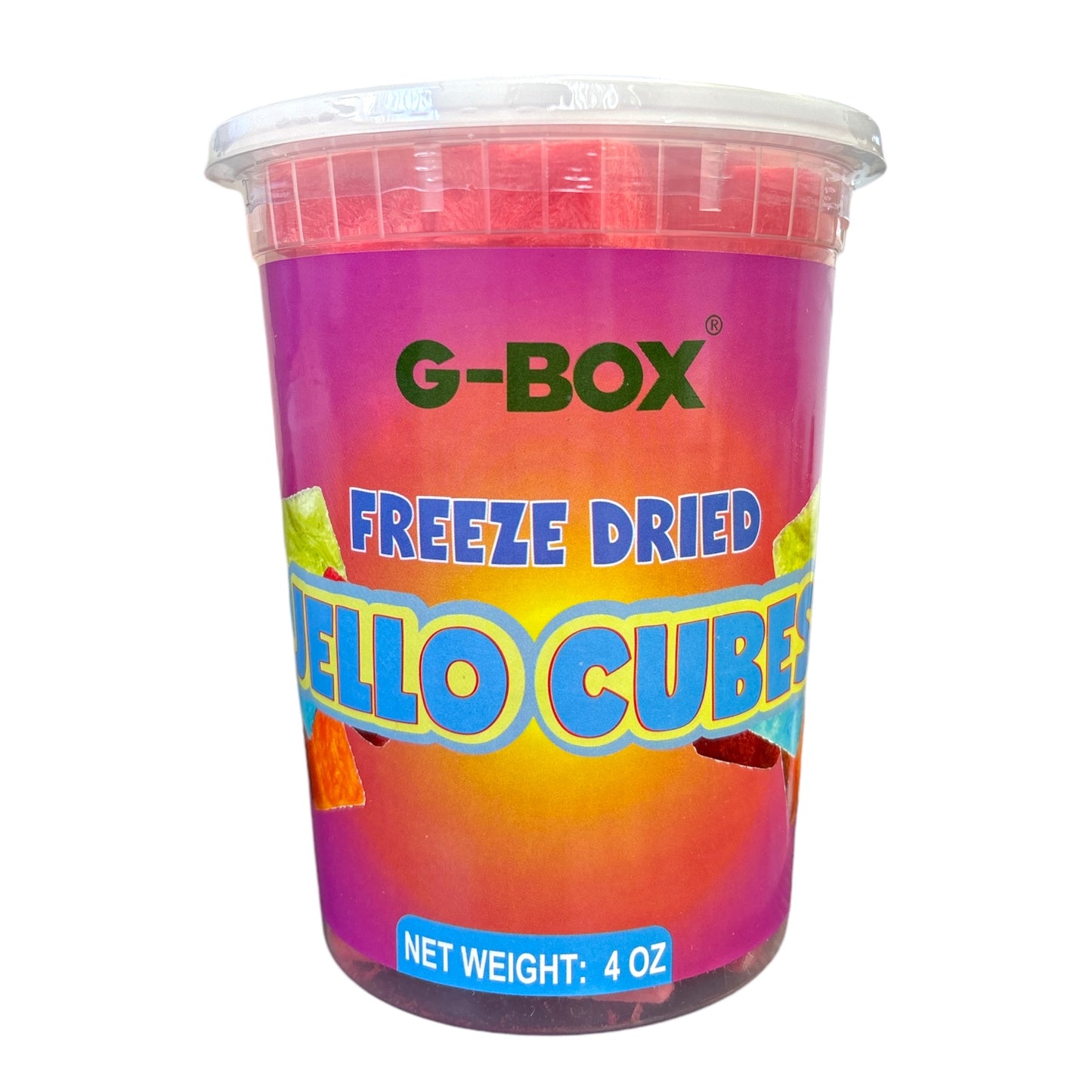 G-Box Freeze Dried Jello Cubes Strawberry Flavor - USA-Made Freeze-Dried Candy