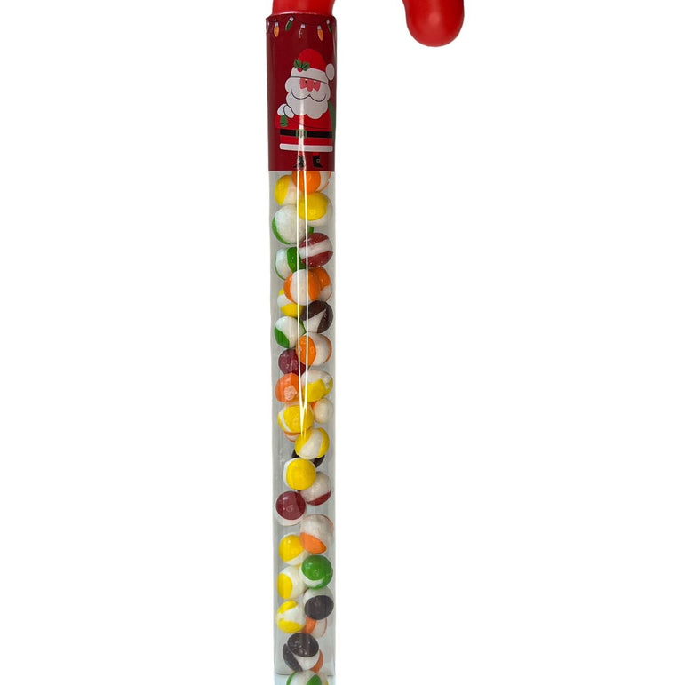 Empty Clear Plastic Holiday Candy Cane Tubes with Red Topper With Stickers